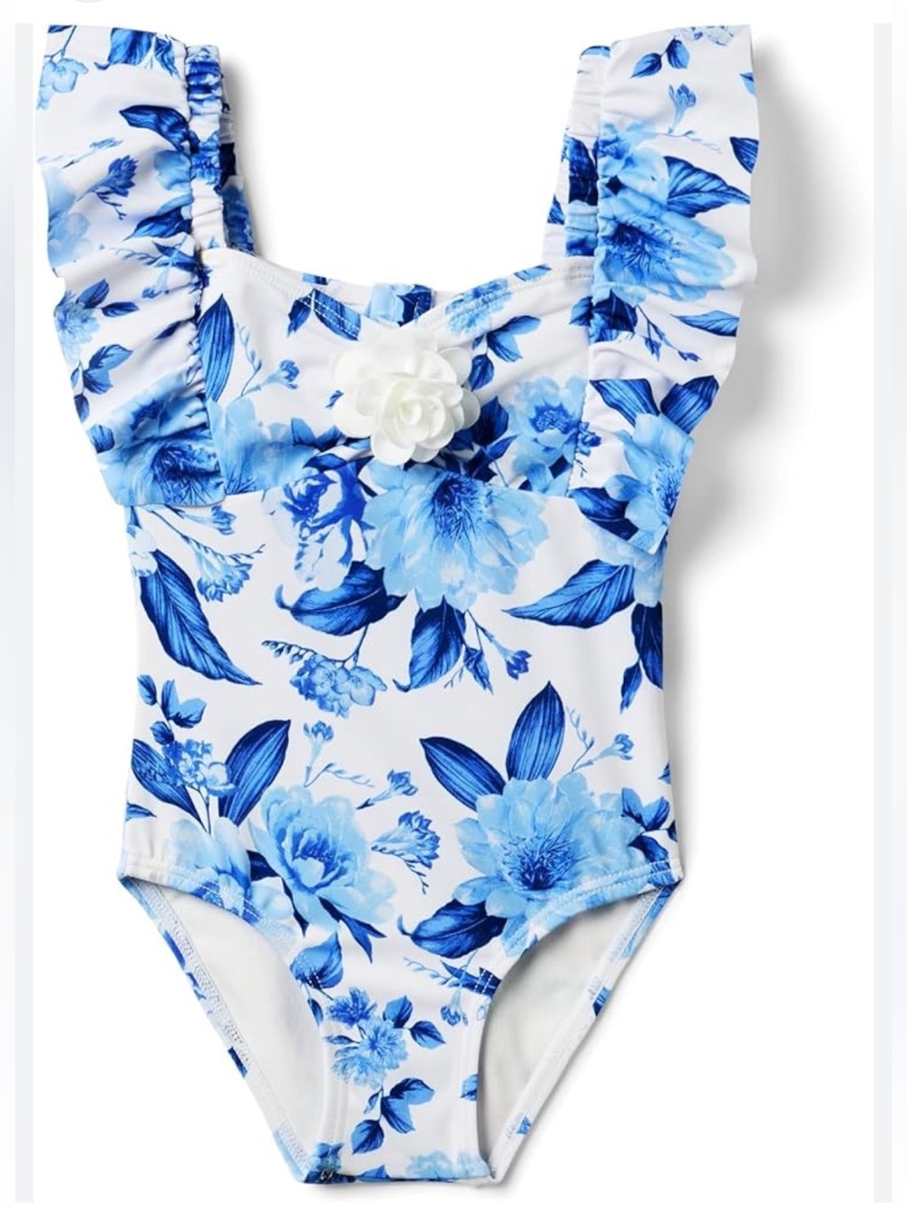 Janie and Jack White One-Piece with Blue Floral Print size 4T
